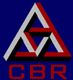 Logo mit dreieckigem Symbol in Rot und Weiß auf dunkelblauem Hintergrund, darunter "CBR".