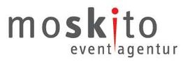 Logo mit Text "moskito eventagentur", das "i" in rot.