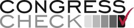 Text "CONGRESS CHECK" mit grauen Kästchen, das letzte mit rotem Häkchen markiert.