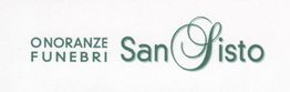 Logo delle "Onoranze Funebri San Sisto" con scritta verde e stile elegante.