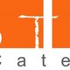Logo mit Aufschrift "BISTRO-art Meal & Catering", orange-weißes Design.