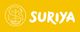 Gelbes Logo mit stilisiertem Schlangensymbol und dem Schriftzug „SURIYA“ in Weiß.