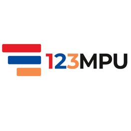 Logo mit farbigen Streifen und Text "123MPU".
