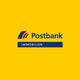 Logo der Postbank Immobilien auf gelbem Hintergrund.