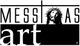 Schriftzug "MESSIAS art" mit Bild eines Mannes mit Dornenkrone im Buchstaben 'T'.