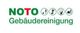 NOTO Gebäudereinigung Logo mit Reinigungssymbolen.