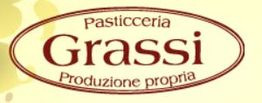 Logo della pasticceria Grassi con scritta "Produzione propria" su sfondo chiaro.
