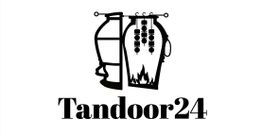 Logo mit einem Tandoor-Ofen und Spießen darüber, darunter der Text "Tandoor24".