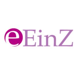 Logo mit dem Schriftzug "eEinZ" in lila und rosa Farben auf weißem Hintergrund.