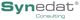 Logo mit grünem und grauem "Synedat Consulting"-Text auf weißem Hintergrund.