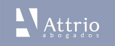Logo de Attrio Abogados en fondo gris con letras blancas.