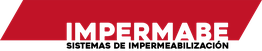 Logo rojo y negro de "IMPERMABE" con diseño geométrico.