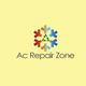 Logo for "Ac Repair Zone" with colorful arrows and a recycle symbol on a yellow background.