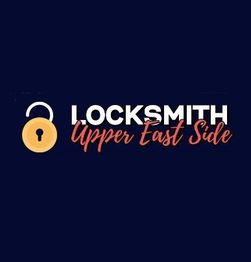 Locksmith Upper East Side logo with a lock icon on a dark background.