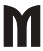 Schwarzes stilisiertes 'M'-Logo auf weißem Hintergrund.