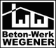 Logo mit zwei Hausdächern und Text: Beton-Werk WEGENER.