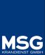 Blaues Logo mit weißem Text "MSG Krandienst GmbH".