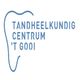 Logo van Tandheelkundig Centrum 't Gooi, met tandvorm en blauwe tekst.