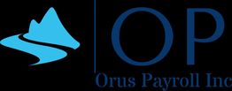 Logo for Orus Payroll Inc. with a blue mountain and road graphic.