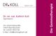 Visitenkarte von Dr. rer. nat. Kathrin Koll, Apothekerin, mit Kontaktdaten und Adresse.