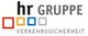 Logo der hr GRUPPE mit bunten Quadraten und dem Schriftzug "VERKEHRSSICHERHEIT".