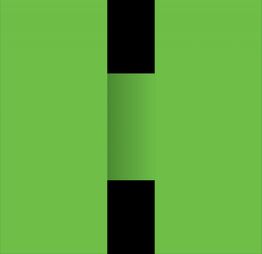 Rettangoli verdi che racchiudono una barra nera centrale.