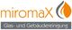 Logo von Miromax mit Text: Glas- und Gebäudereinigung und Flammenicon.