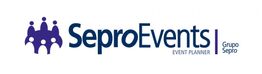 Logo de SeproEvents, planificador de eventos del Grupo Sepro, con iconos de personas estilizadas.