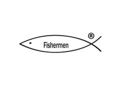 Ein stilisierter Fisch mit dem Wort "Fishermen" und einem Registrierungszeichen daneben.