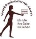Silhouette einer Frau mit Computer, Text: "webhebamme.com - ich rufe ihre Seite ins Leben".