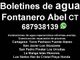 Texto informativo sobre servicios de fontanería en varias localidades con un número de contacto.