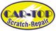Ovales Logo mit Text "CAR-TOP Scratch-Repair" in Gelb und Blau.