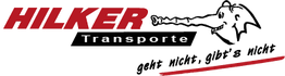Logo von Hilker Transporte mit Elefant und Text: "Geht nicht, gibt's nicht".
