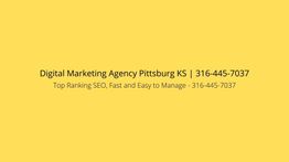 Digital marketing agency contact information on a yellow background.