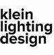 Schwarzer Text "klein lighting design" auf weißem Hintergrund.