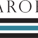 Logo con testo "AROF" sopra due barre orizzontali, una nera e una blu scura.
