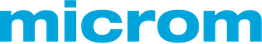 Blauer Text "microm" auf weißem Hintergrund.