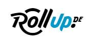 Logo mit "RollUp.de" in schwarzer und blauer Schrift.