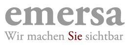 Logo von "emersa" mit dem Slogan "Wir machen Sie sichtbar".