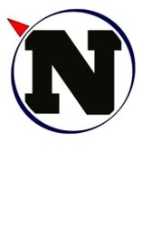 Buchstabe "N" in einem Kreis, mit einem roten Dreieck an der oberen linken Ecke des Kreises.