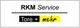 RKM Service Logo mit Text "Tore + mehr" auf gelbem und schwarzem Hintergrund.