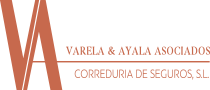 Logo de Varela & Ayala Asociados, Correduría de Seguros, S.L., en letras marrones.