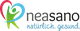 Logo von Neasano mit Slogan "natürlich. gesund." und stilisierter Figur in Herzform.