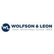 Logo of Wolfson & Leon, Attorneys Since 1963, with initials "WL" in a blue circle.