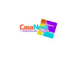 Logotipo de Casa Nova Decoración Textil con colores vivos y diseño cuadrado multicolor.