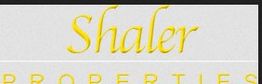 "Logo with 'Shaler Properties' in yellow text on a light gray background."