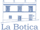 Dibujo simple de un edificio con el texto "La Botica" abajo.