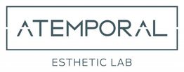 Logo con el texto "ATEMPORAL ESTHETIC LAB" en letras modernas dentro de un marco rectangular.
