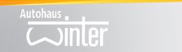 Logo von Autohaus Winter mit orange-grauem Hintergrund.
