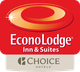 Logo for EconoLodge Inn & Suites, part of Choice Hotels, with a red and gold design.